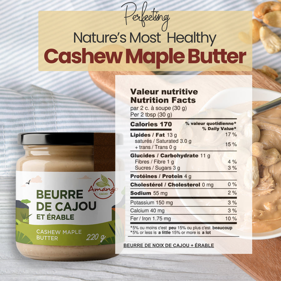 Beurre de Cajou et Érable Sans produits laitiers